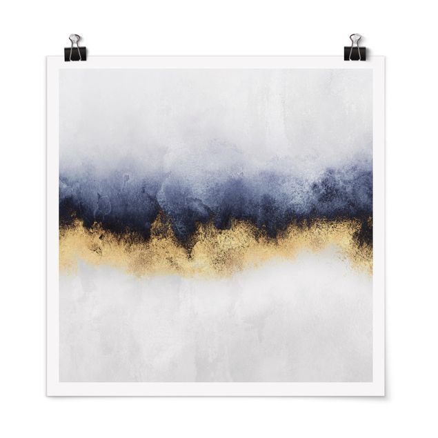Prints abstract Cloudy Sky With Gold