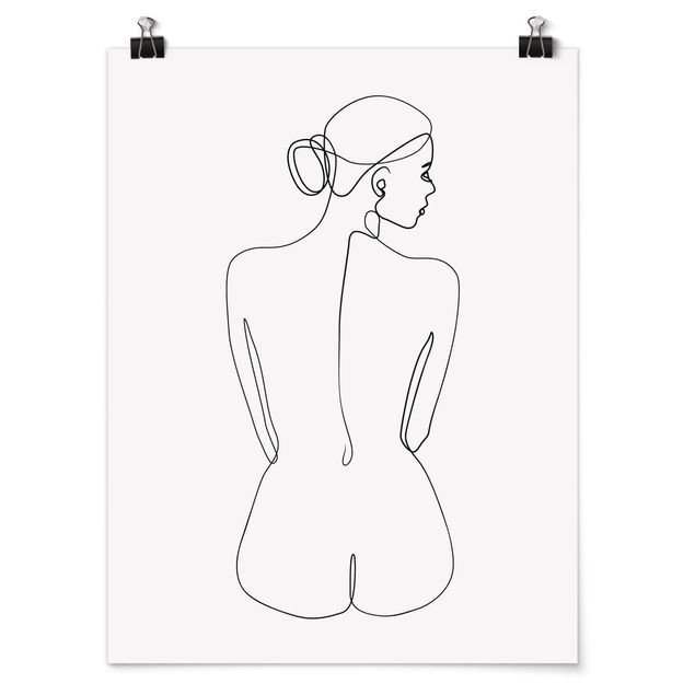Art posters Line Art Nudes Back Black And White