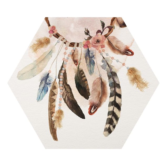 Forex prints Dream Catcher With Roses And Feathers