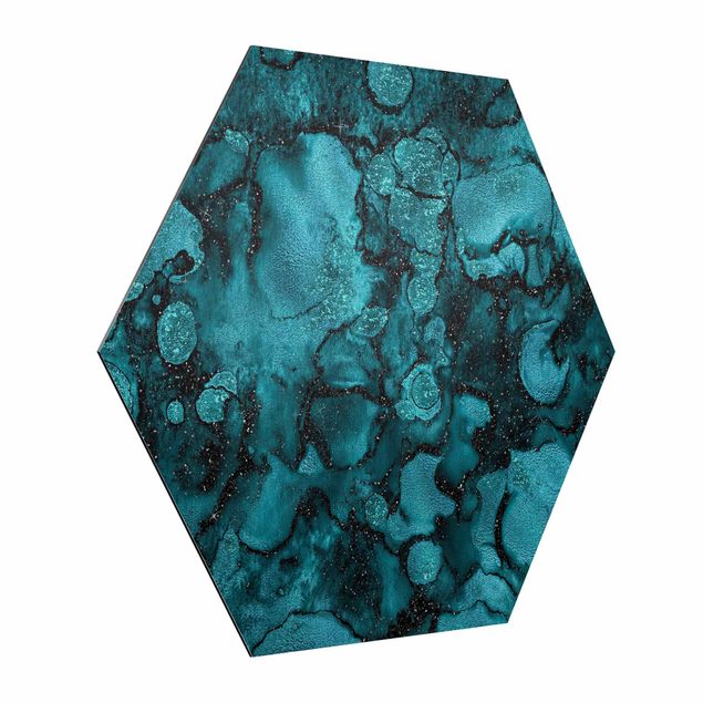 Prints modern Turquoise Drop With Glitter