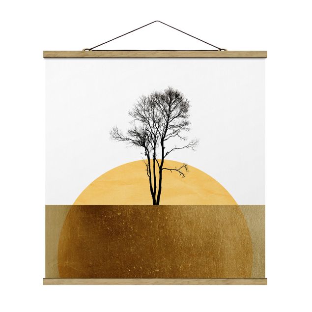 Contemporary art prints Golden Sun With Tree