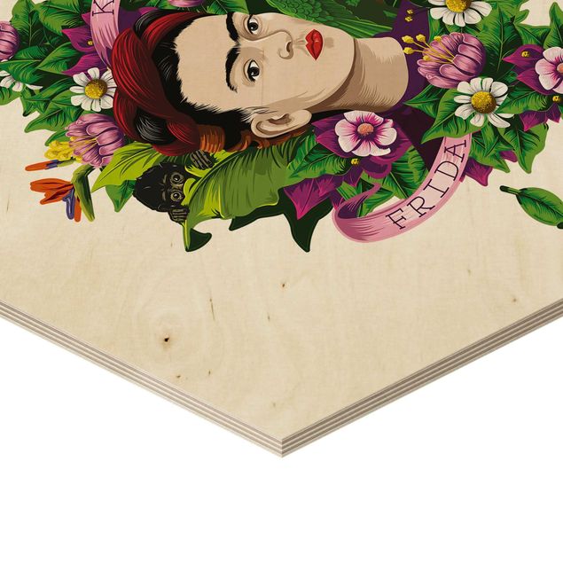 Art print Frida Kahlo - Frida, Monkey And Parrot