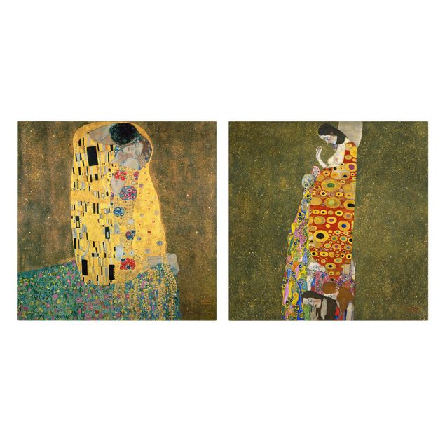 Canvas prints art print Gustav Klimt - Kiss And Hope