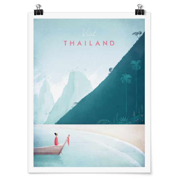 Mountain art prints Travel Poster - Thailand