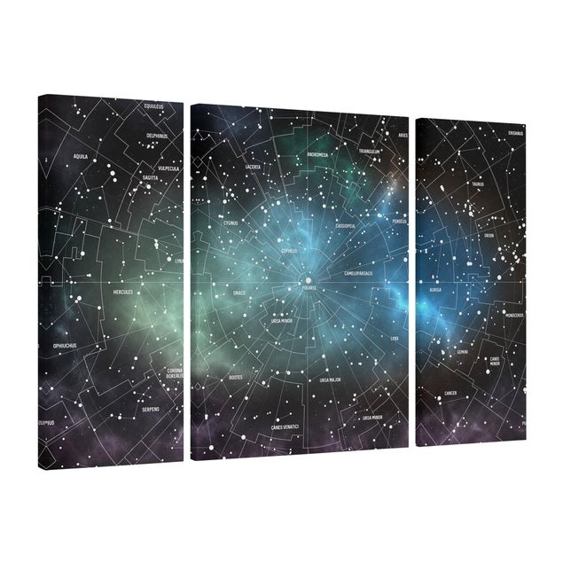 Modern art prints Stellar Constellation Map Galactic Nebula