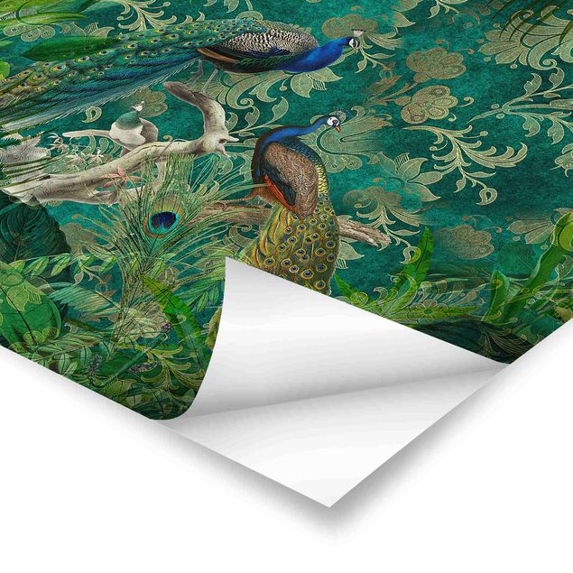 Prints Shabby Chic Collage - Noble Peacock II