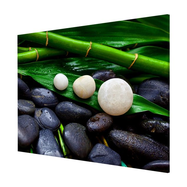 Magnet boards flower Green Bamboo With Zen Stones