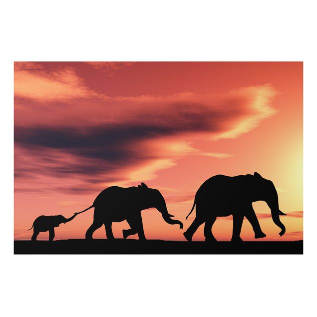 Prints elefant Savannah Elephant Family