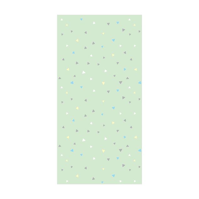 contemporary rugs Colourful Drawn Pastel Triangles On Green
