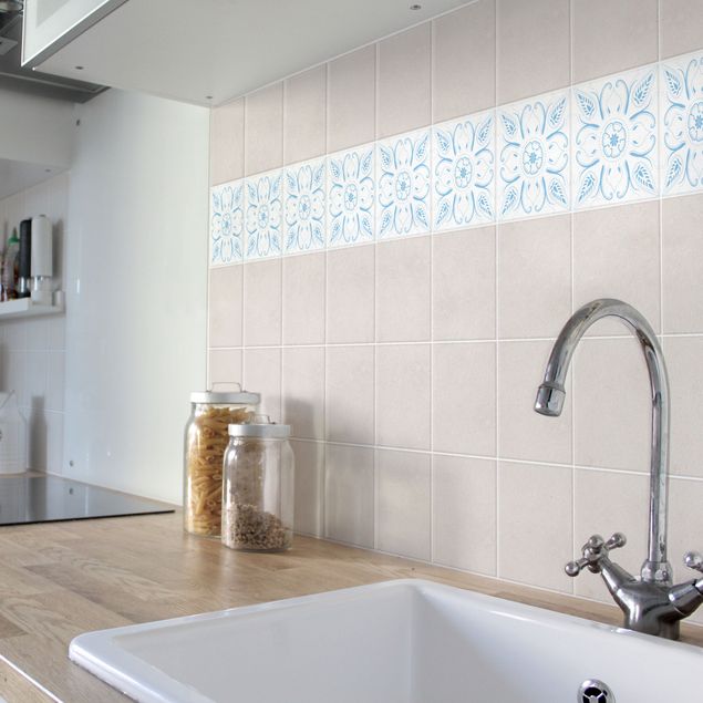 Bathroom tile stickers Bandana White Light Blue