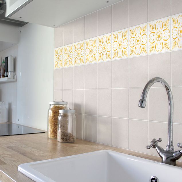 Bathroom tile stickers Bandana White Melon Yellow