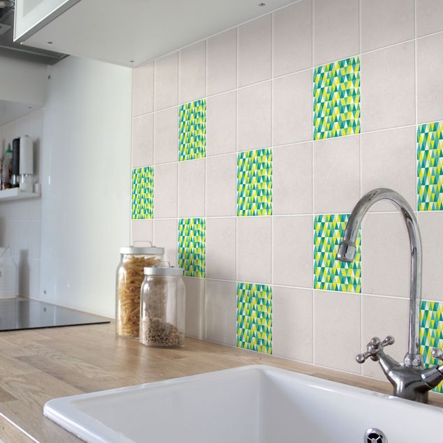 Tile films patterns Green Triangles