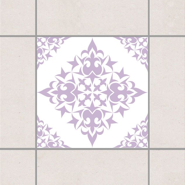 Kitchen Tile Pattern White Lavender