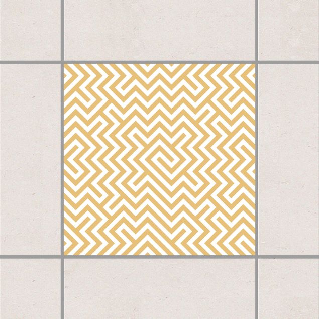 Kitchen Geometric Pattern Design Yellow