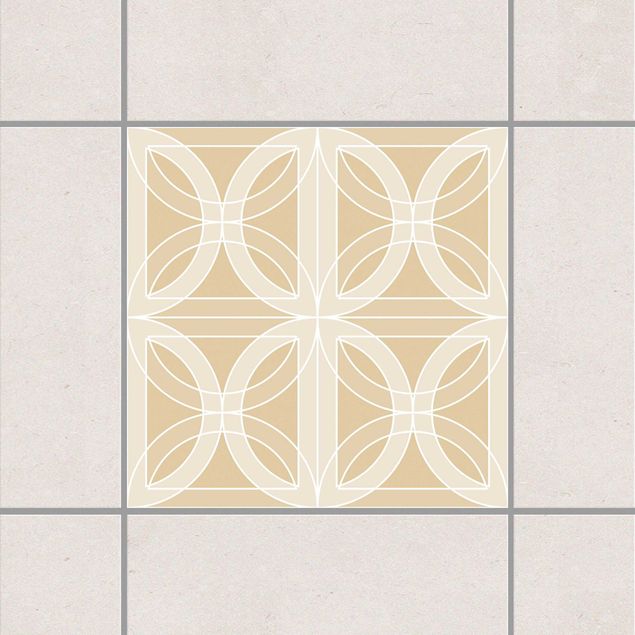 Kitchen Circular Tile Design Light Brown
