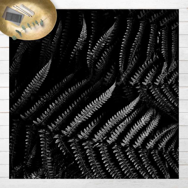 outdoor patio rugs Black And White Botany Fern