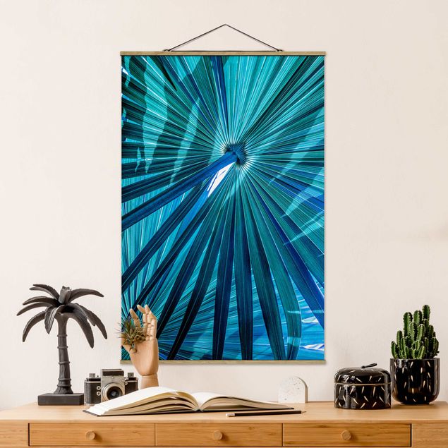 Kitchen Tropical Plants Palm Leaf In Turquoise
