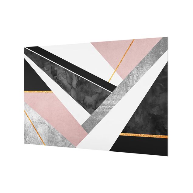 Elisabeth Fredriksson art Black And White Geometry With Gold
