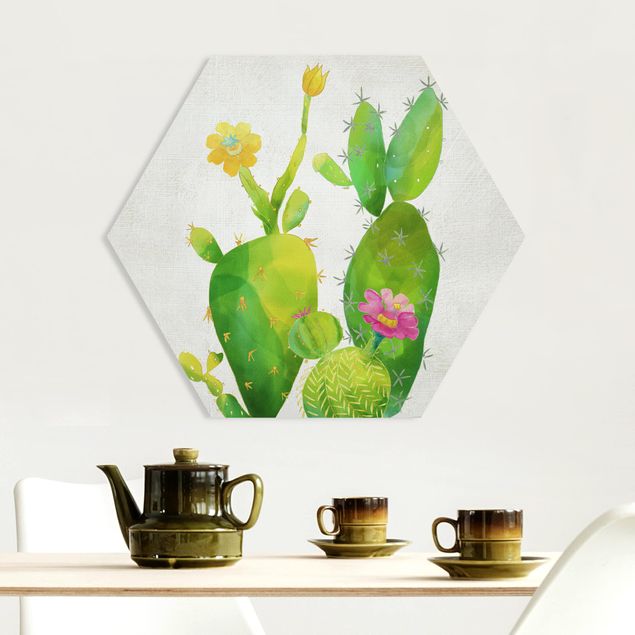 Family print Cactus Family In Pink And Yellow
