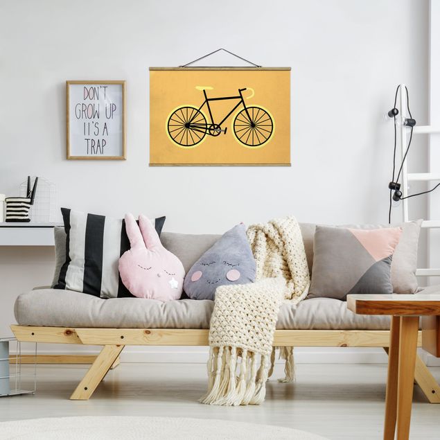 Prints modern Bicycle In Yellow