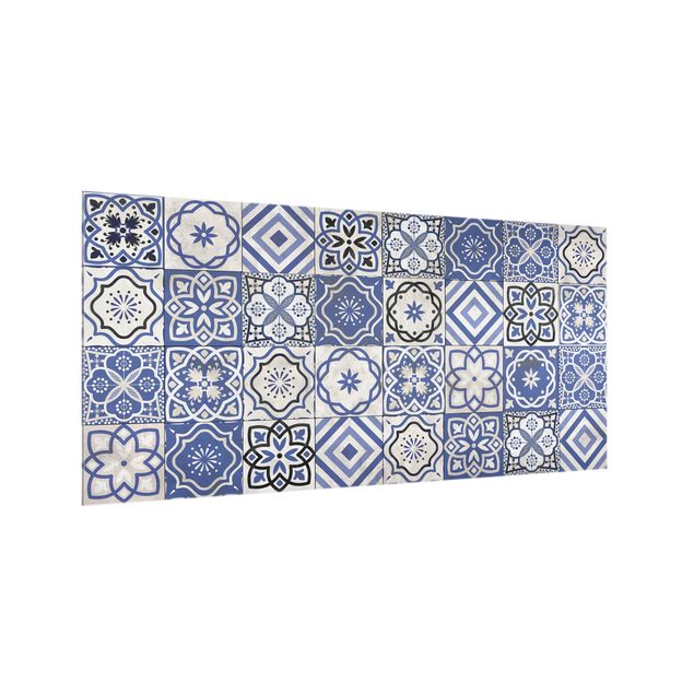 Glass splashback patterns Mediterranean Tile Pattern