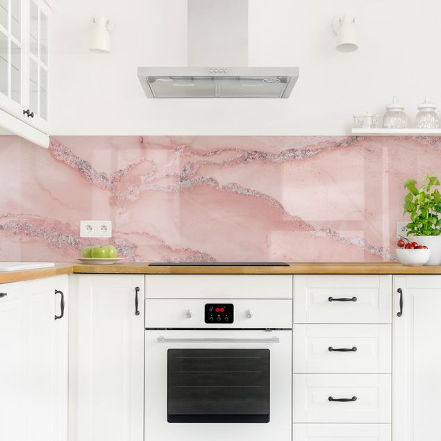 Kitchen splashback abstract Colour Experiments Marble Light Pink And Glitter