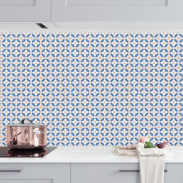 Kitchen Oriental Patterns With Blue Stars