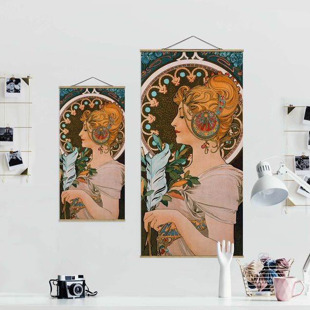 Retro wall art Alfons Mucha - The Feather