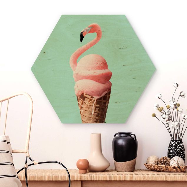 Kitchen Ice Cream Cone With Flamingo