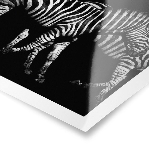 Modern art prints Zebra In The Dark