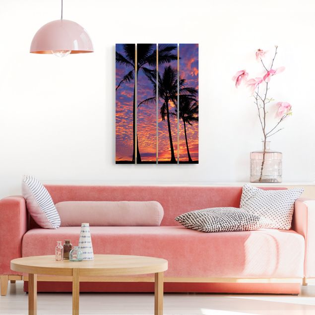 Wood prints beach Palms