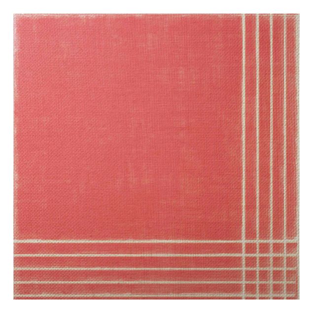 Abstract canvas wall art Lines Meeting On Red