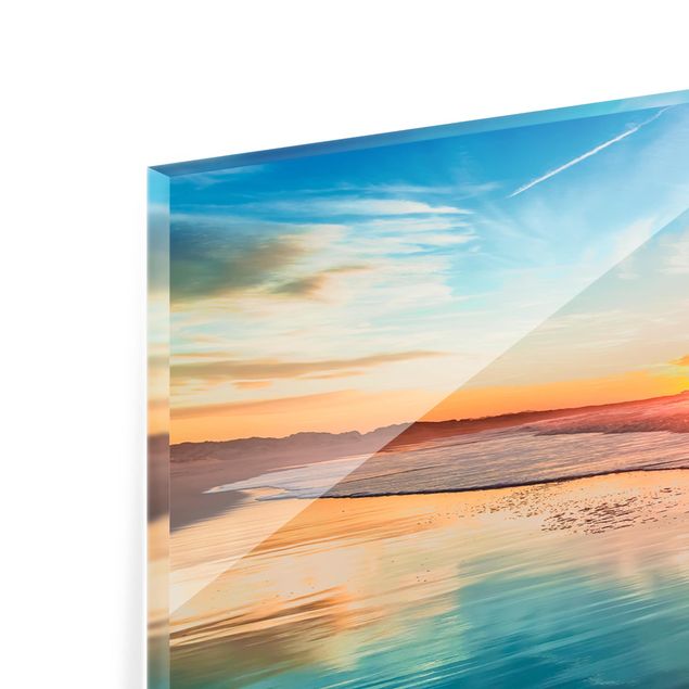 Glass Splashback - Romantic Sunset By The Sea - Panoramic