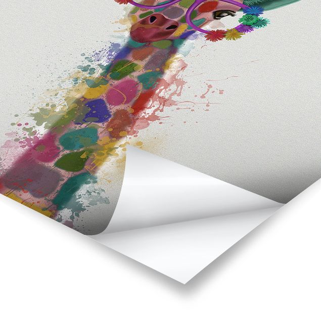 Prints multicoloured Rainbow Splash Giraffe