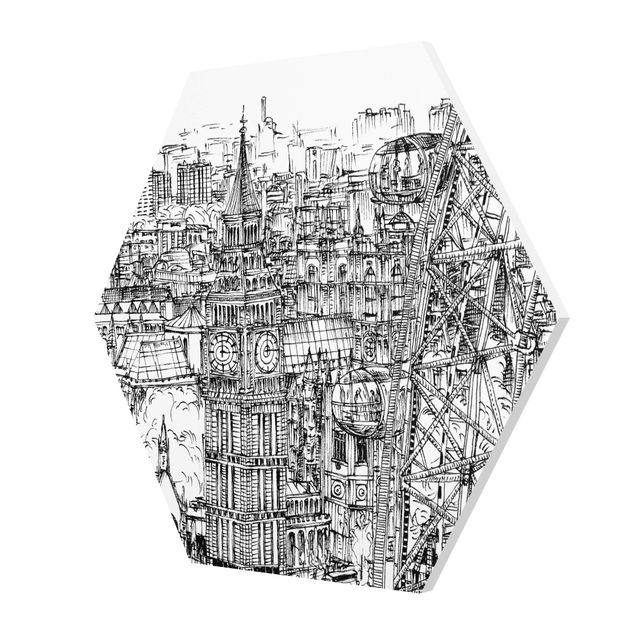 Prints black and white City Study - London Eye
