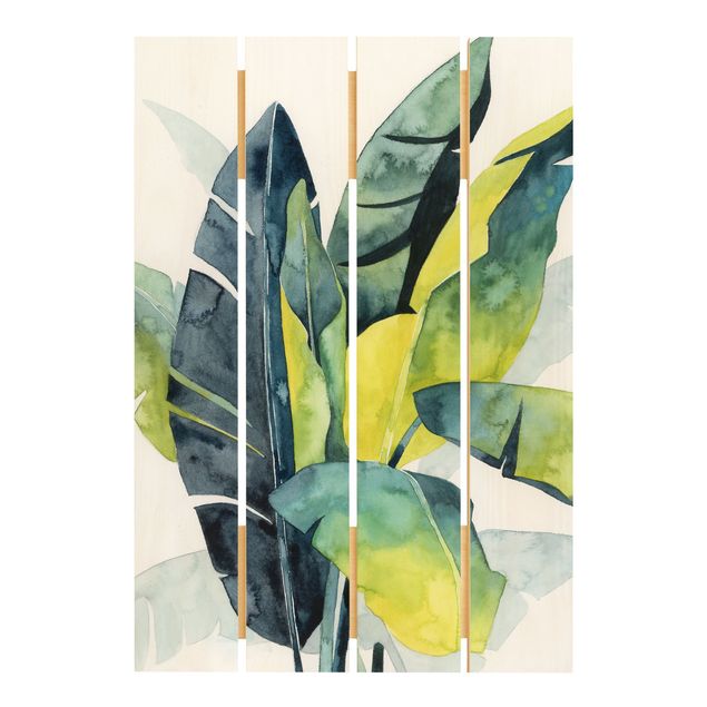 Prints on wood Tropical Foliage - Banana