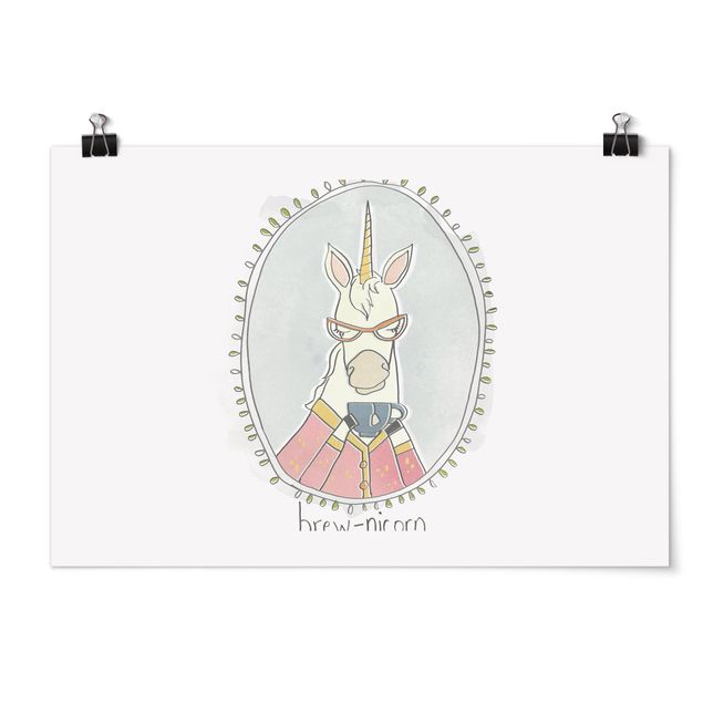 Motivational quotes posters Caffeinated Unicorn