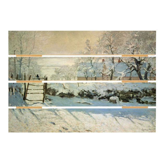 Wood prints landscape Claude Monet - The Magpie