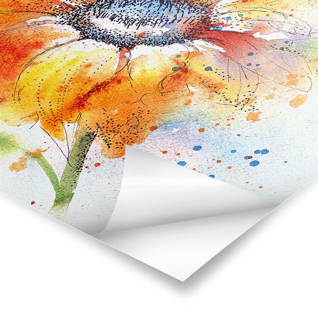 Prints Painted Sunflower