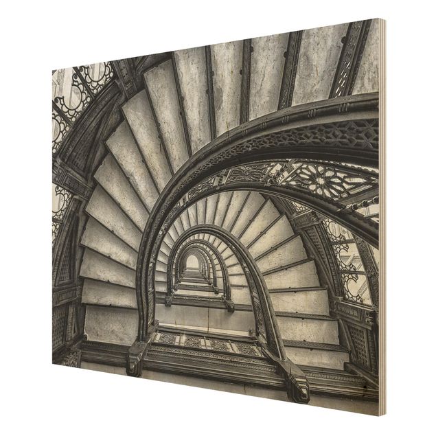 Wood photo prints Chicago Staircase