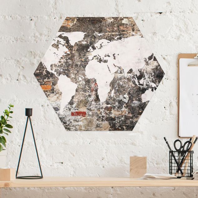 Prints vintage Old Wall World Map