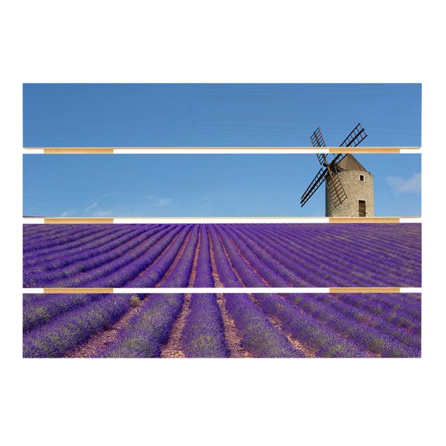 Wood photo prints Lavender Scent In The Provence