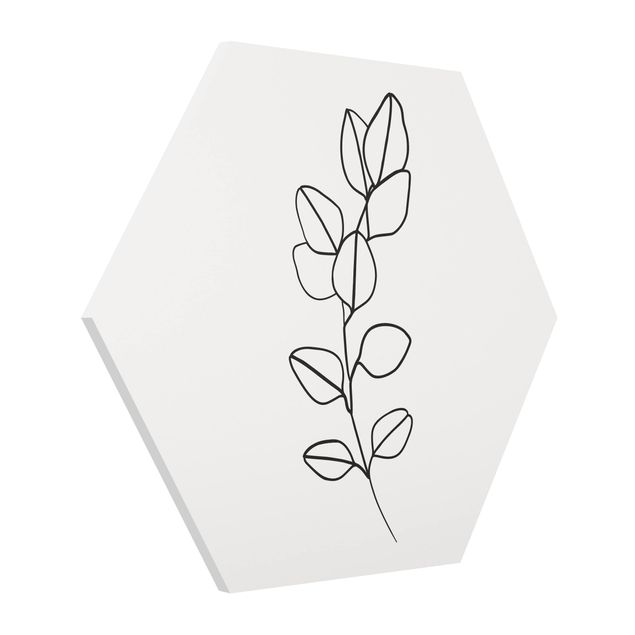 Prints floral Line Art Branch Leaves Black And White