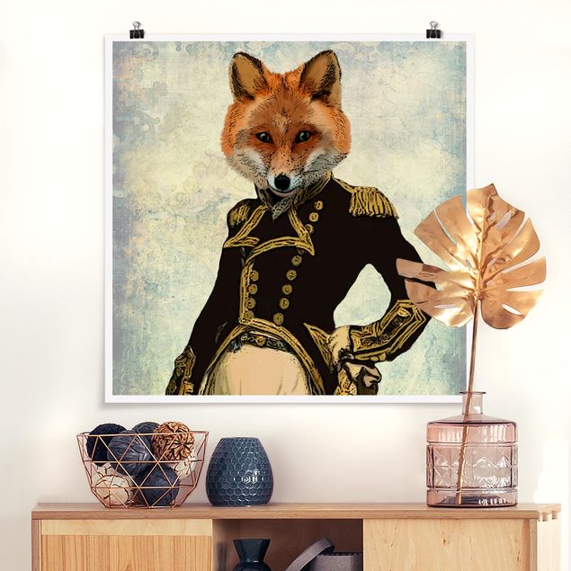 Prints vintage Animal Portrait - Fox Admiral