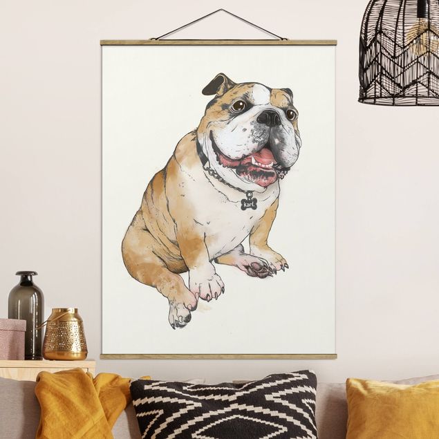 Kitchen Illustration Dog Bulldog Painting