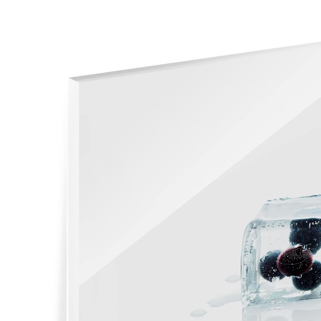 Glass Splashback - Fruits In Ice Cube - Panoramic