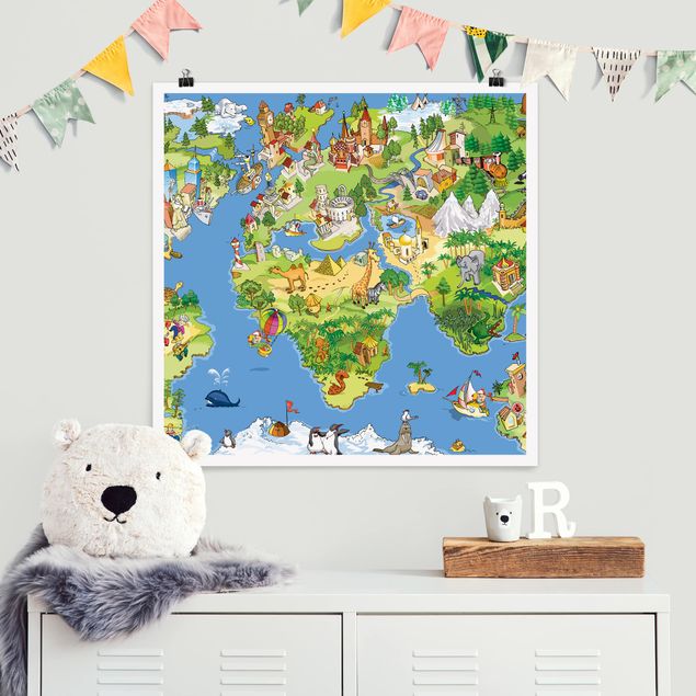 Posters maps Great and Funny Worldmap