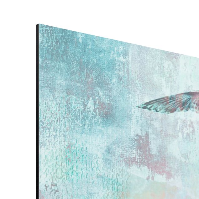 Wall art turquoise Shabby Chic Collage - Seagulls