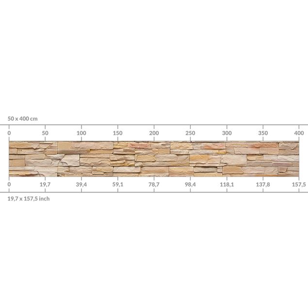 Kitchen wall cladding - Asian Stonewall - High Bright Stonewall Made Of Cosy Stones