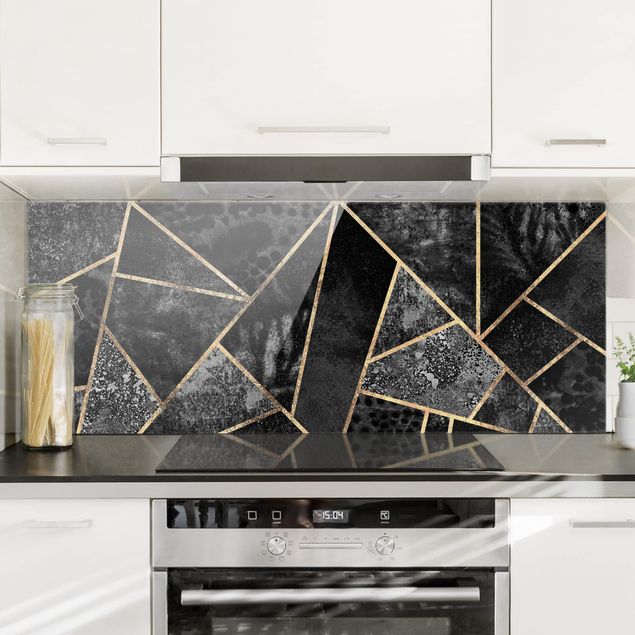 Kitchen Gray Triangles Gold